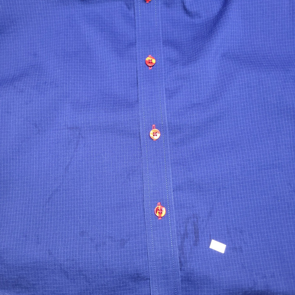 Twillory Performance Shirt Mens Size 16 Button Up Trim Fit Long Sleeve Blue Read - Picture 8 of 14